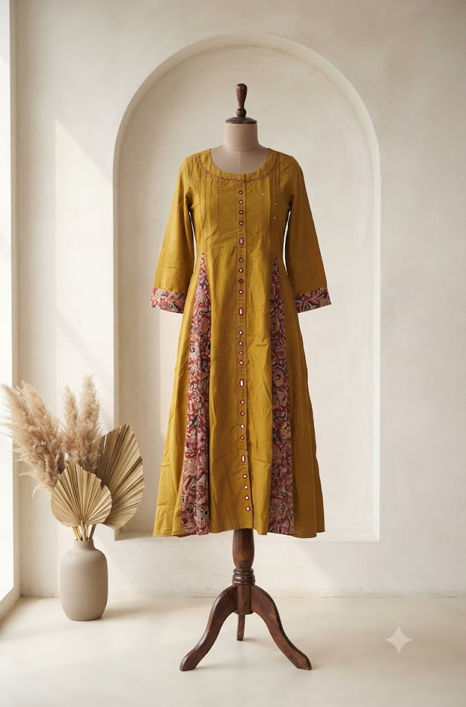 GREEN KALAMKARI COORDSET-0162
