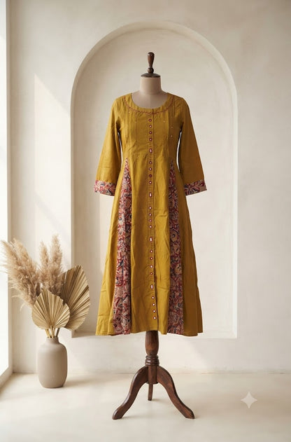 GREEN KALAMKARI COORDSET-0162