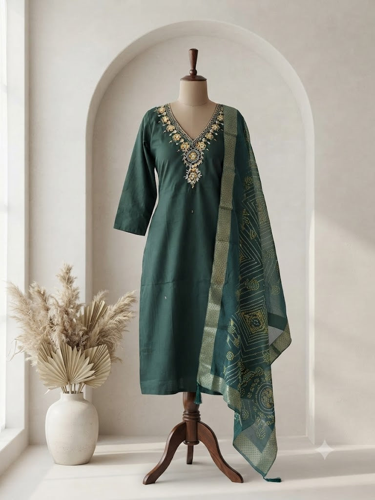 EMERALD ELEGANCE ETHNIC SUIT-1166