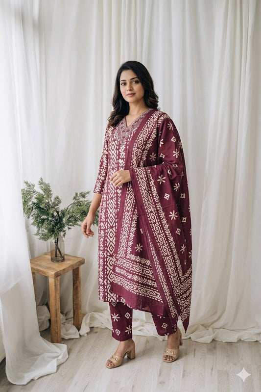 CASUAL COMFORT DUSTY PINK KURTI SET-1412
