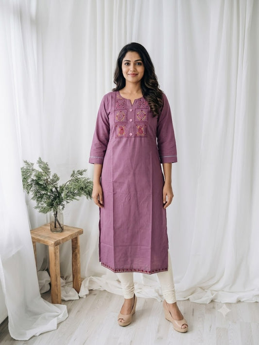 PINK YOKE KURTI-6083