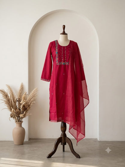PINK SILK ETHNIC SUIT-1118