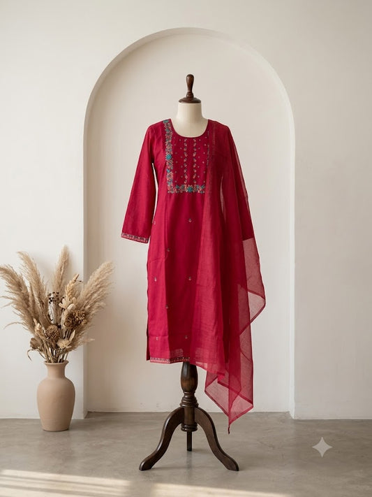 PINK SILK ETHNIC SUIT-1118