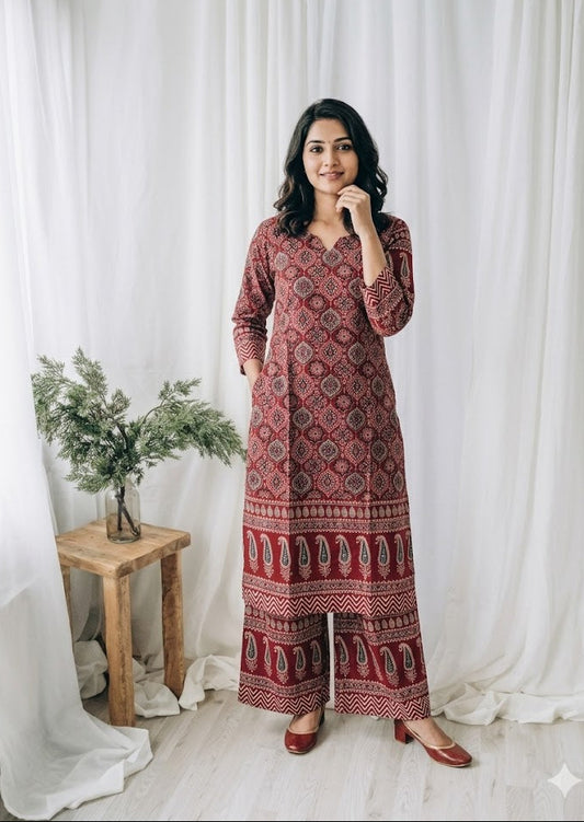 RANG MAROON COORDSET-0098