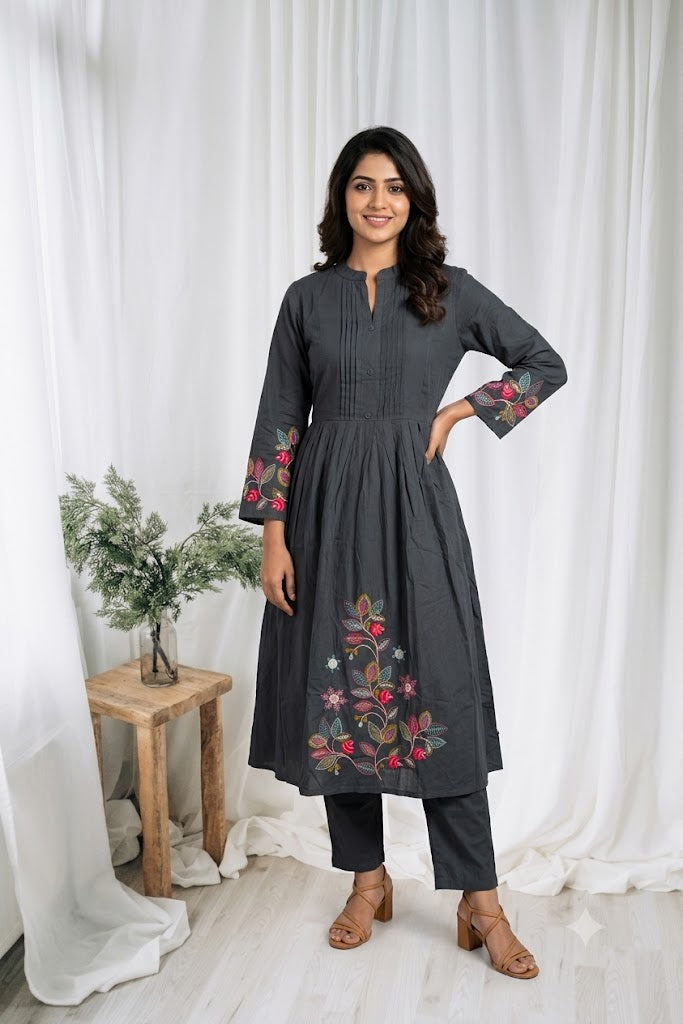 GREY ALINE COORDSET-0125