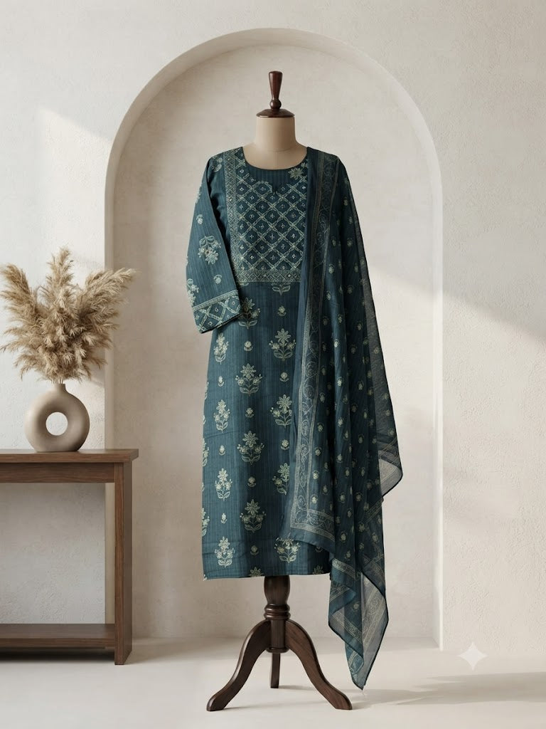 BLUE PRINT KURTI SET-1654