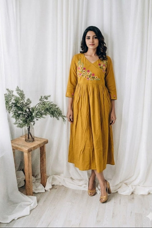 KNOT & BLOOM YELLOW DRESS-6043