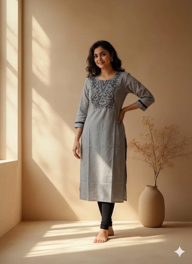 LOOMIRA GREY KURTI-6060