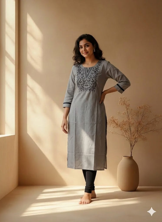 LOOMIRA GREY KURTI-6060