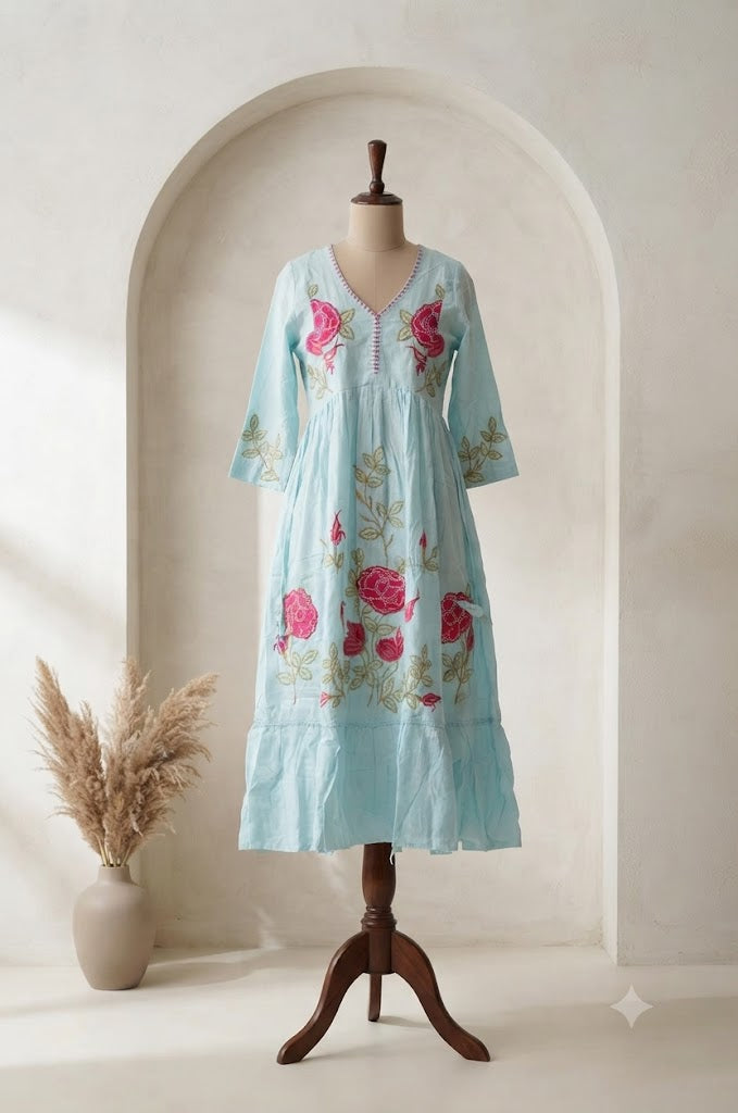 BLUE BLOOM DRESS-1761