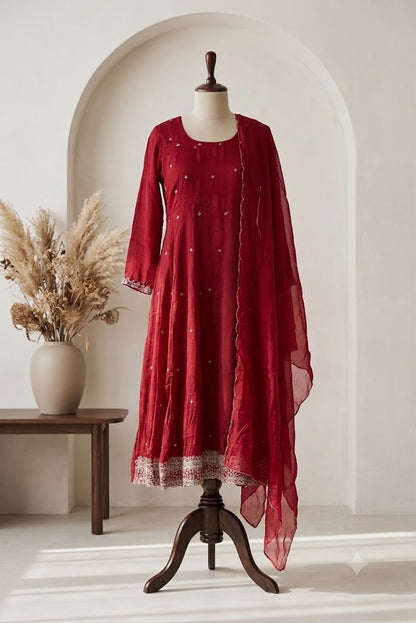 RED CHINON ETHNIC SET-1844