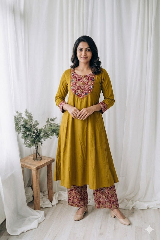 KALAMKARI GREEN COORDSET-0086