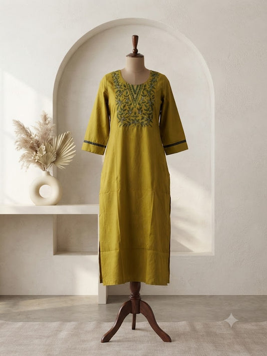 LOOMIRA GREEN KURTI-6060