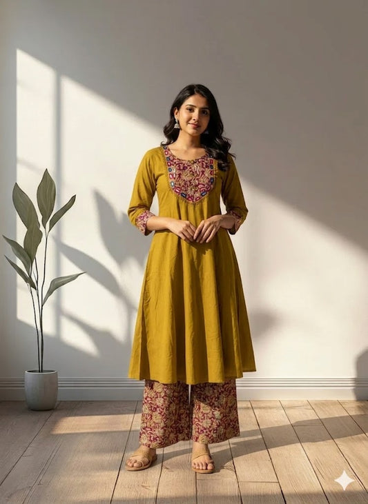 KALAMKARI GREEN COORDSET-0086