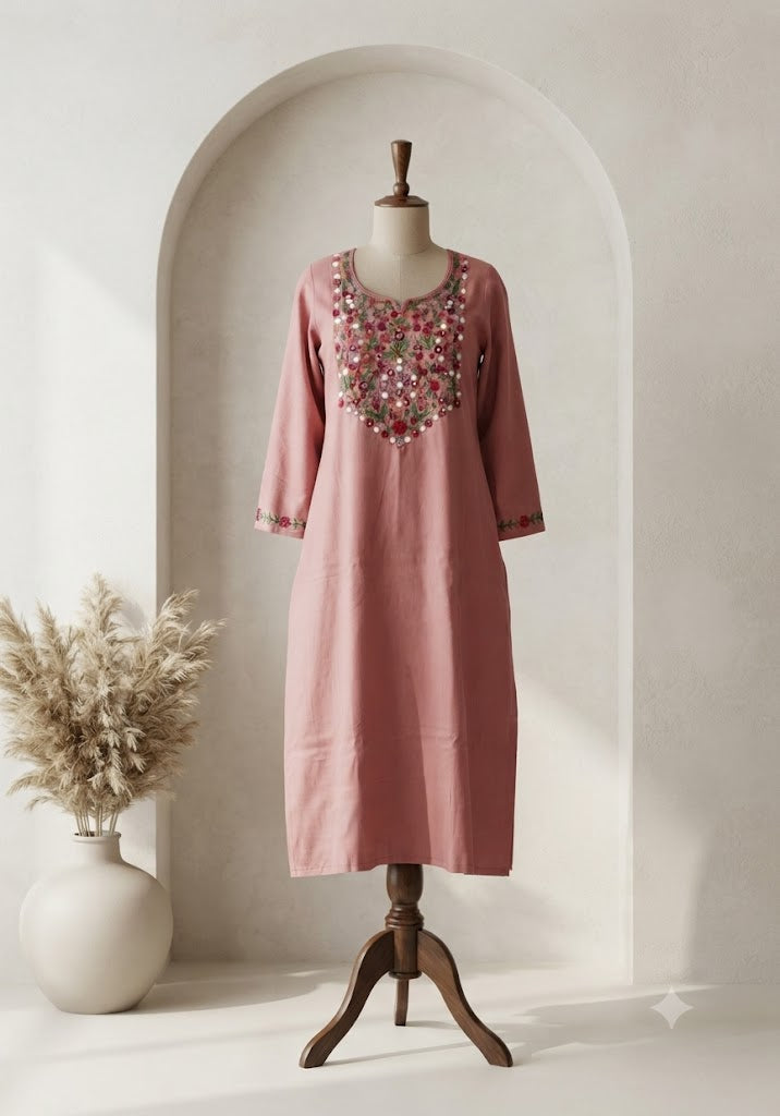PEACH COTTON COORDSET-0155