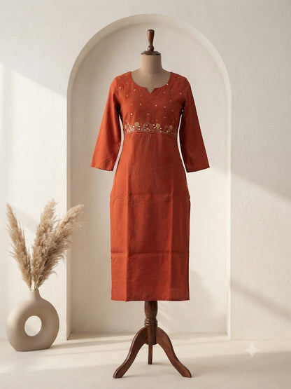 RUST SILK COORDSET-0160