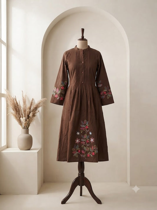 BROWN ALINE COORDSET-0124