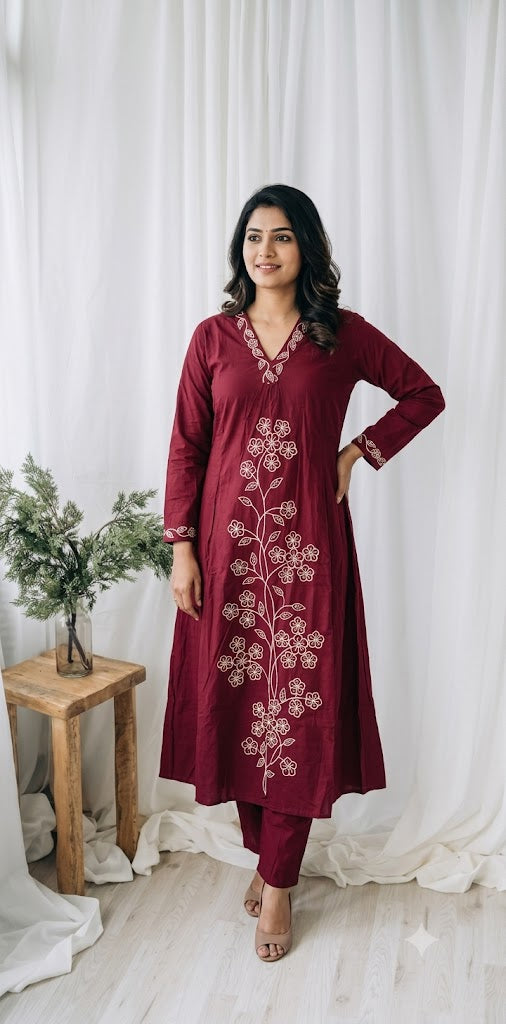 MAROON ALINE COORDSET-0127