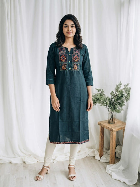 BLUE YOKE KURTI-6083