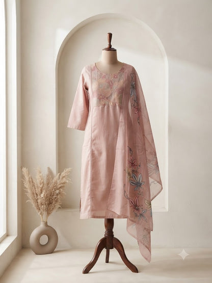 PINK SILK ETHNIC SUIT-1349