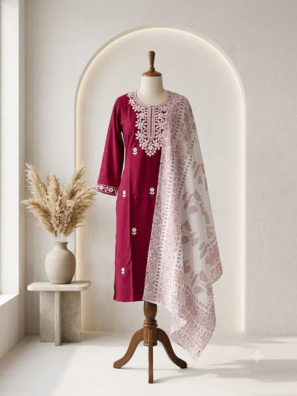 PINK RAYON ETHNIC SUIT-1712