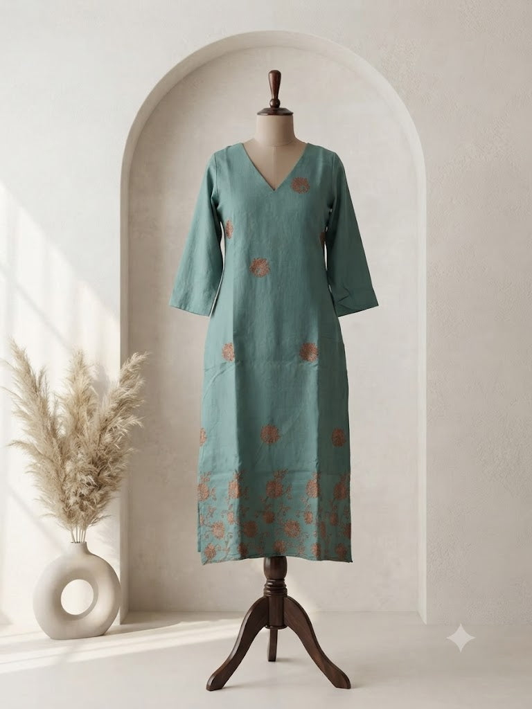MINT GREEN SILK COORDSET-0148