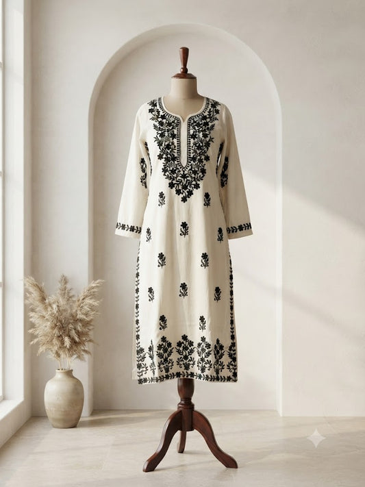 WHITE CHIKANKARI COORDSET-0111