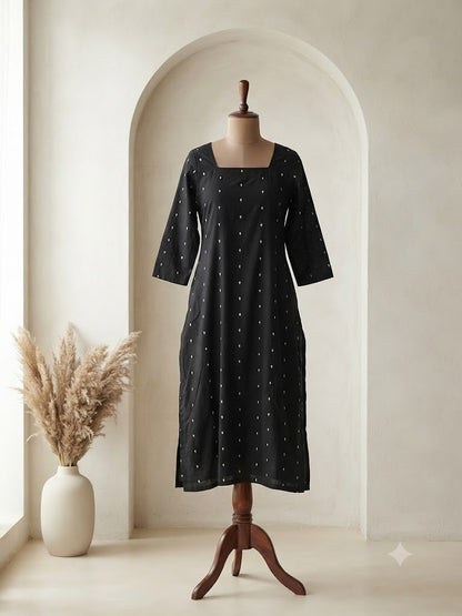 BLACK HANDLOOM COORDSET-0158