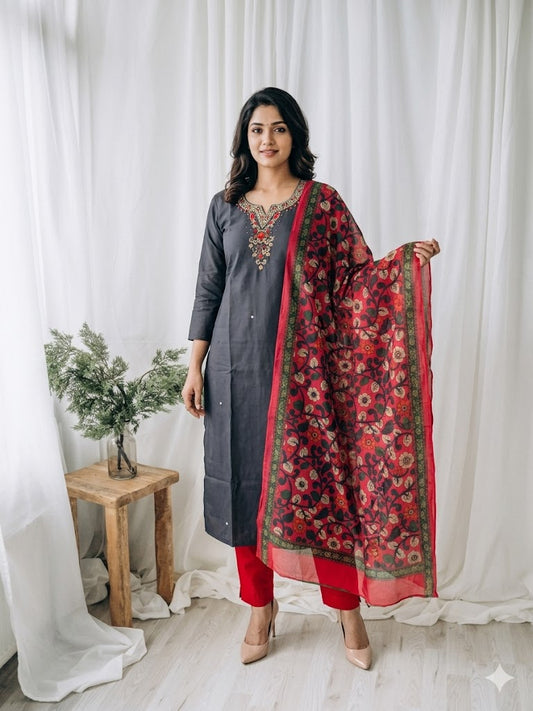 SMOKY GRACE ETHNIC SUIT-1280