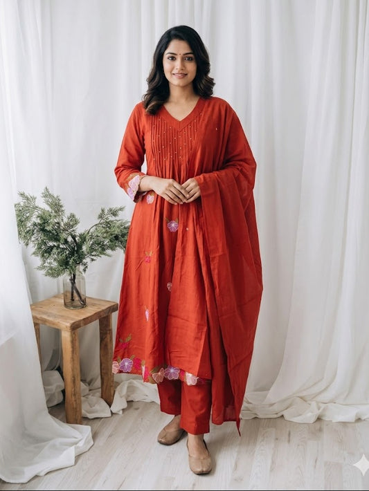 AURELIA ORANGE KURTI SET-1597