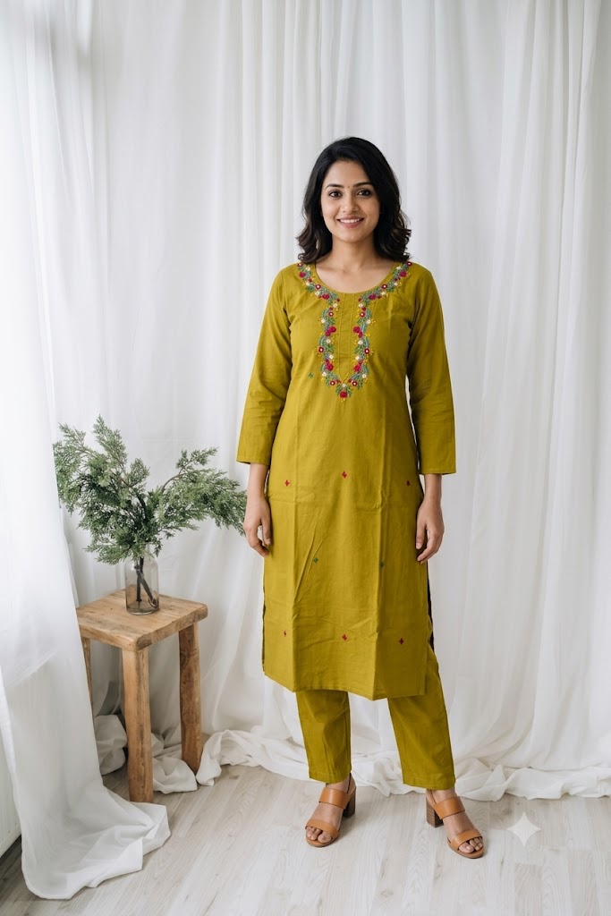 GREEN FLORAL COORDSET-0133