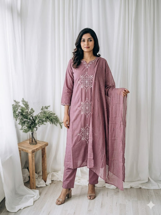 DUSTY PINK KURTI SET-1595
