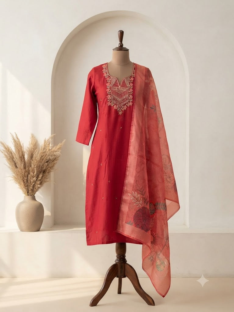 CRIMSON GLOW ETHNIC SUIT-1168