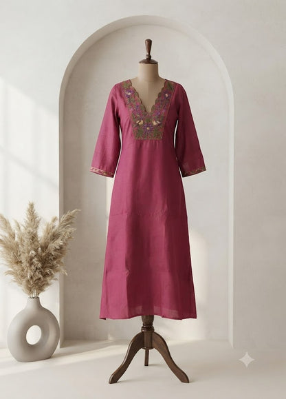 PINK  CHANDERI COORDSET-0152