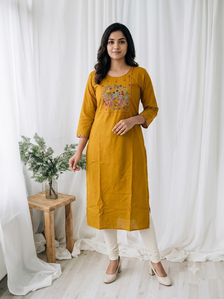 LOOMIRA YELLOW KURTI-6064