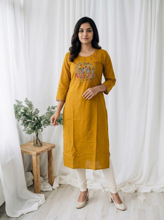 LOOMIRA YELLOW KURTI-6064