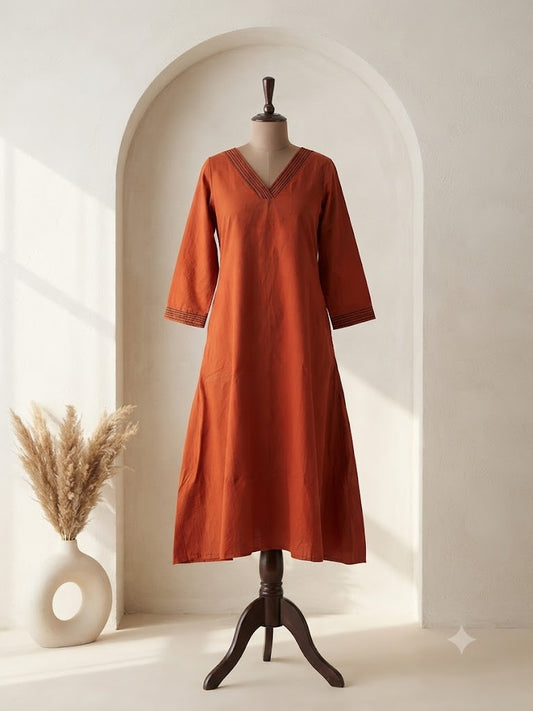 RUST COTTON COORDSET-0139