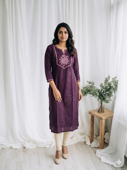 LOOMIRA PURPLE KURTI-6063
