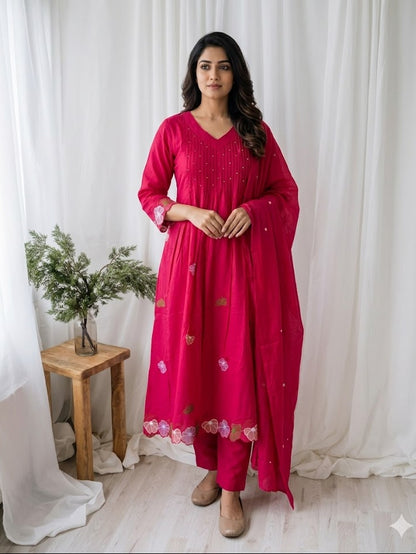 AURELIA PINK KURTI SET-1597