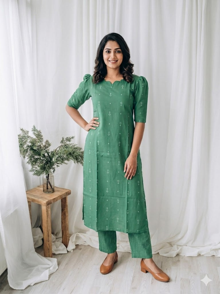 CLASSIC PASTEL GREEN COORD SET-0040