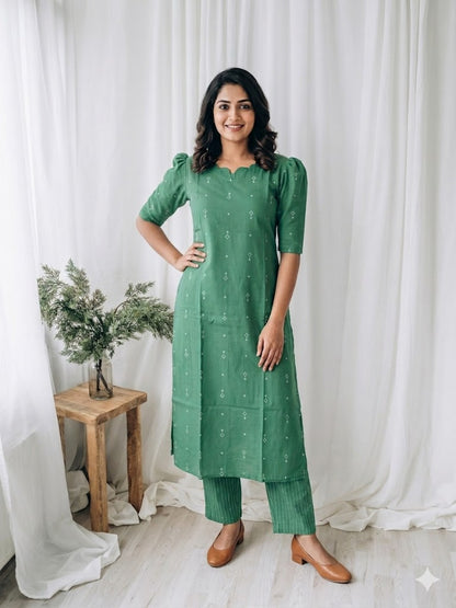CLASSIC PASTEL GREEN COORD SET-0040