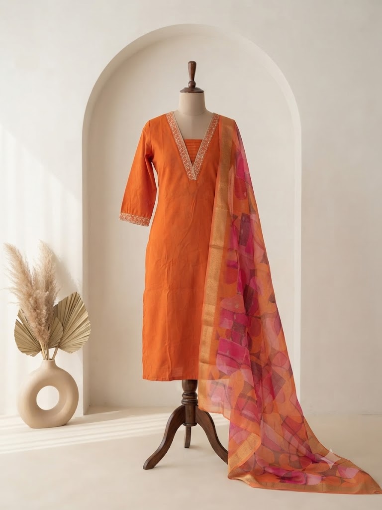 SUNSET GLOW ETHNIC SUIT-1005