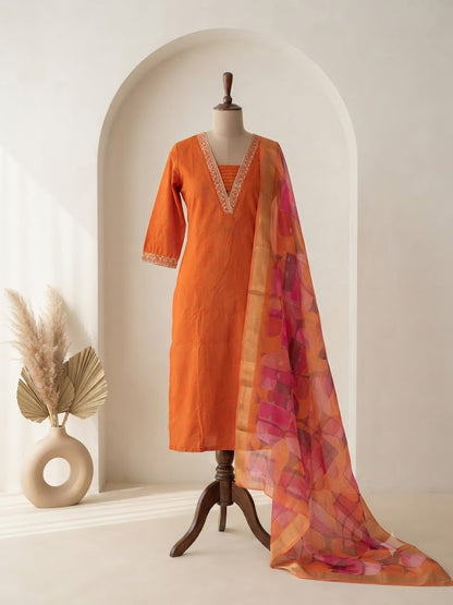 SUNSET GLOW ETHNIC SUIT-1005