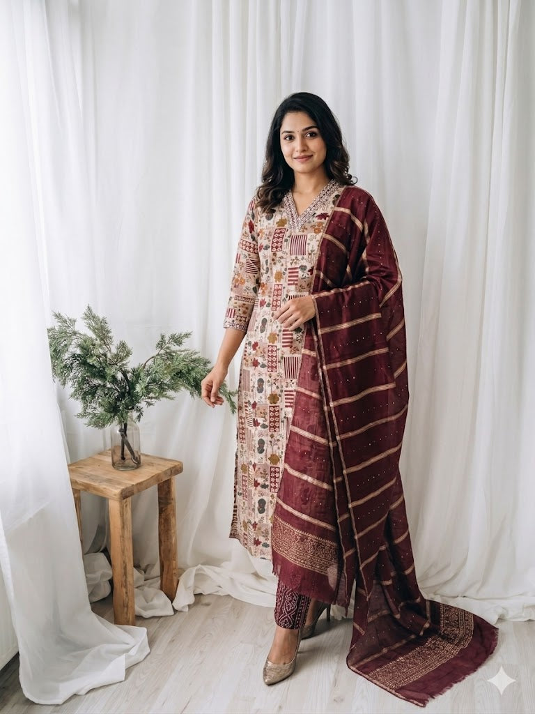 FOLK FUSION ETHNIC SUIT-1028