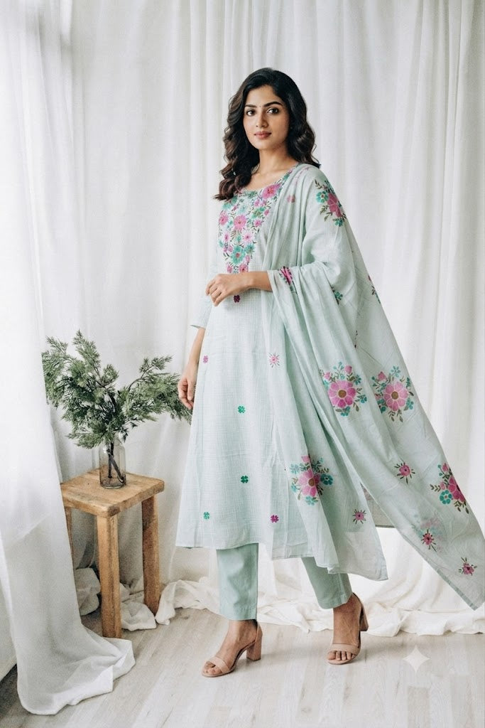 BLUE MUL KOTA KURTI SET-1752
