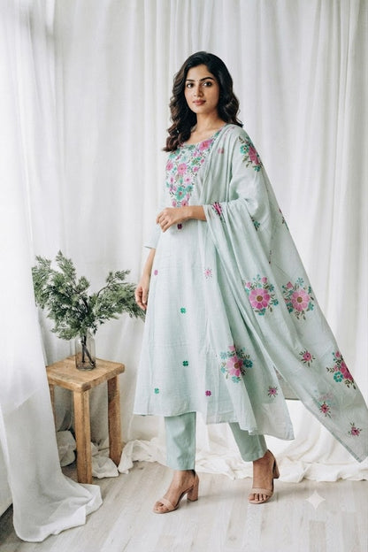 BLUE MUL KOTA KURTI SET-1752