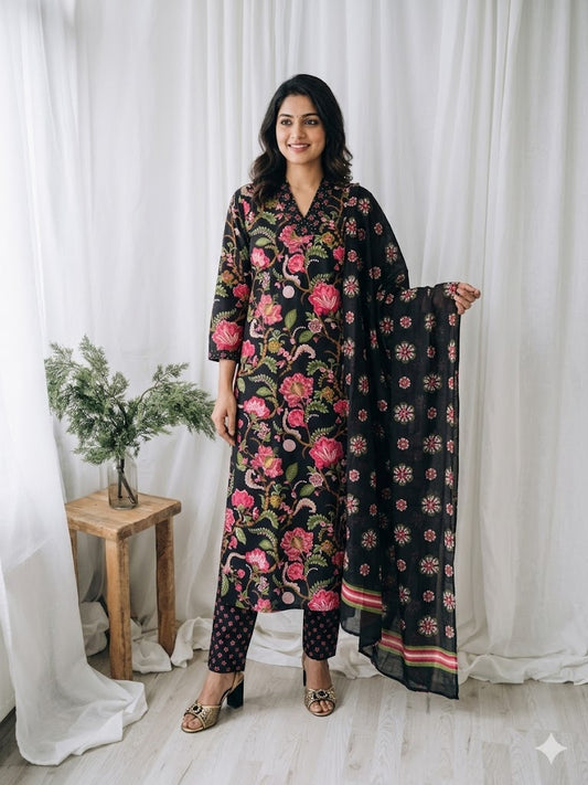 FLORAL ECLIPSE KURTI SET-1015