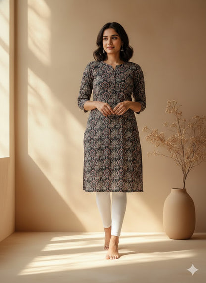KANTHA STITCH BLUE KURTI-6023