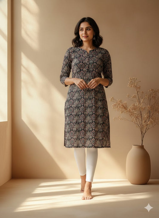 KANTHA STITCH BLUE KURTI-6023