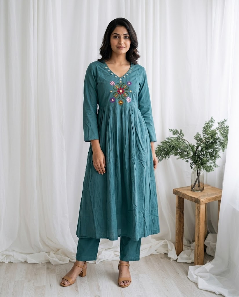 BLUE ALINE COORDSET-0131